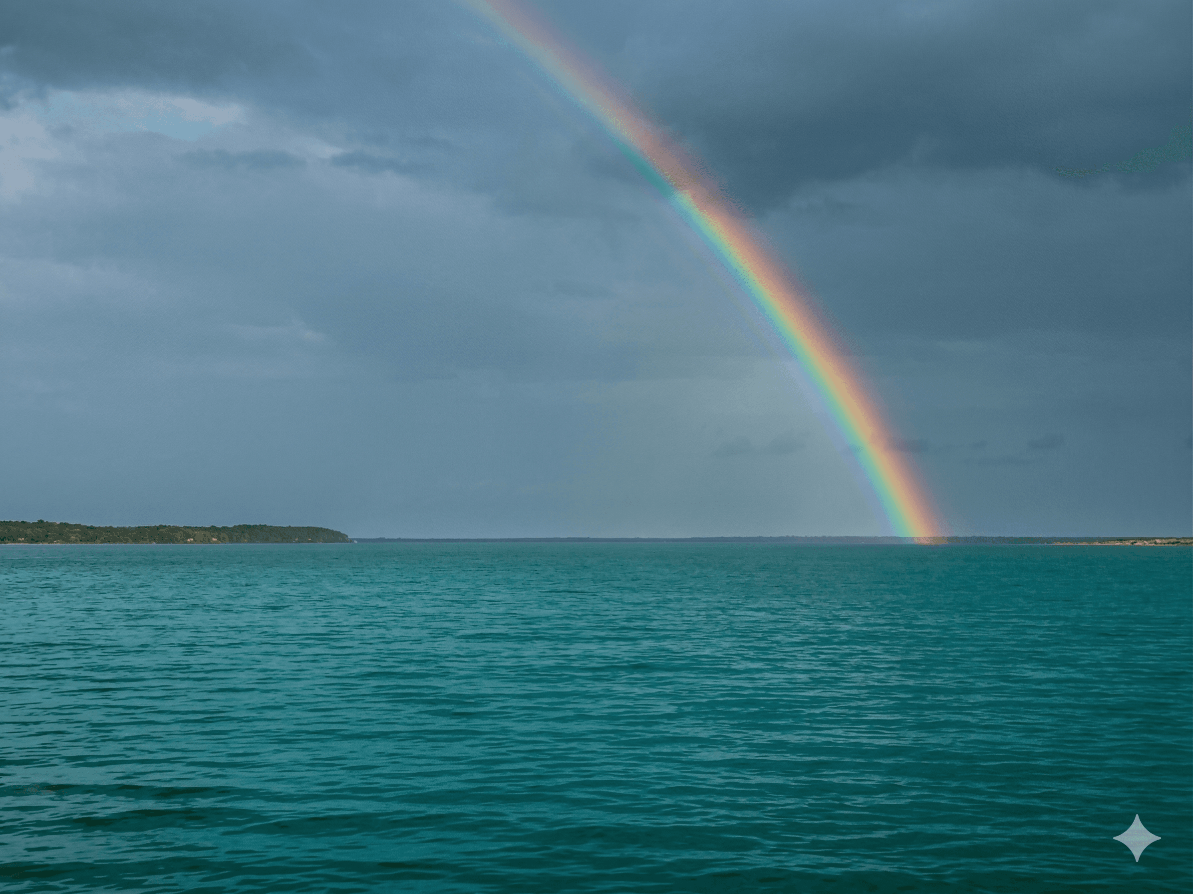 Arcoíris sobre la Laguna de Bacalar